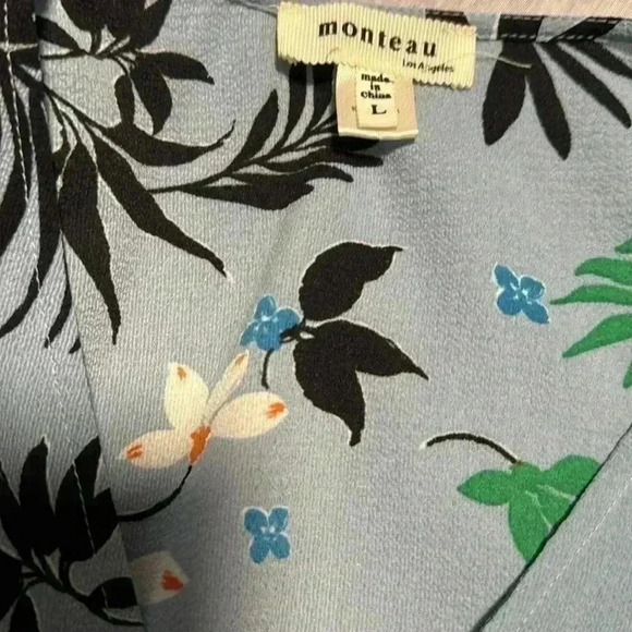 3/25 promo! Monteau wrap blouse size large - Picture 3 of 7